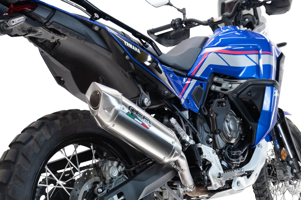 Pot echappement compatible avec Yamaha Tenere 700 2021-2024, Furore-X Acciaio Inox, Échappement légal, homologué,silencieux avec db killer amovible et tuyau de liaison spécifique 