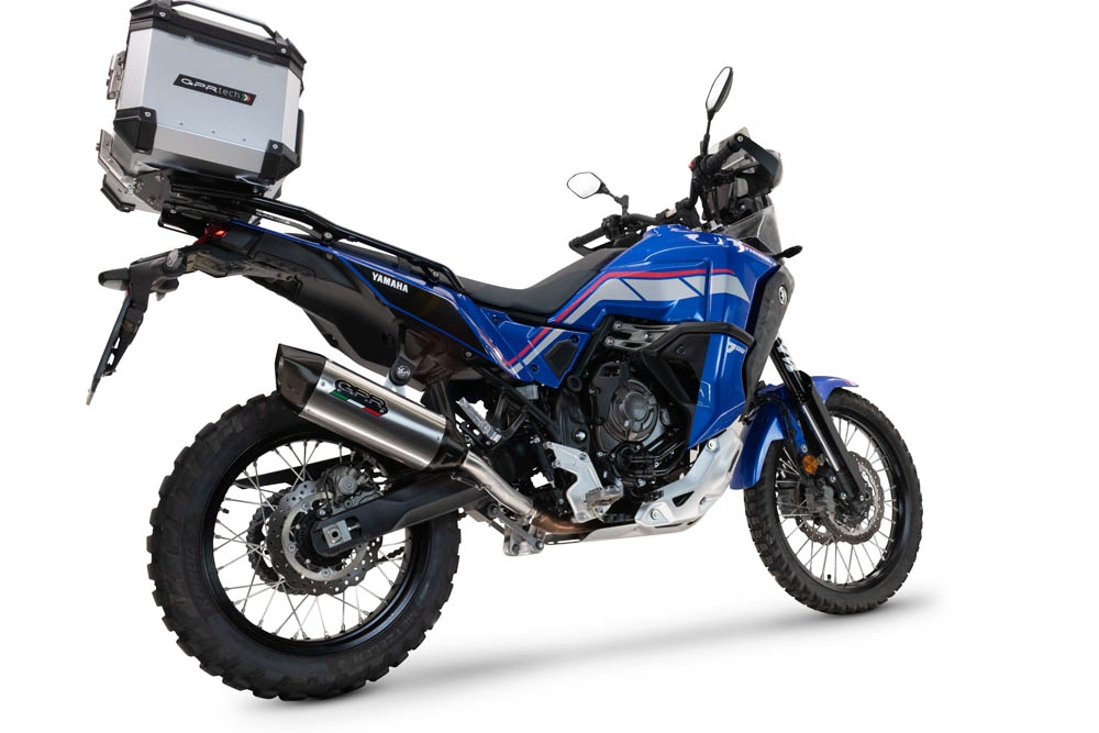 Pot echappement compatible avec Yamaha Tenere 700 2025-2026, Furore-X Titanio, Échappement légal, homologué,silencieux avec db killer amovible et tuyau de liaison spécifique 