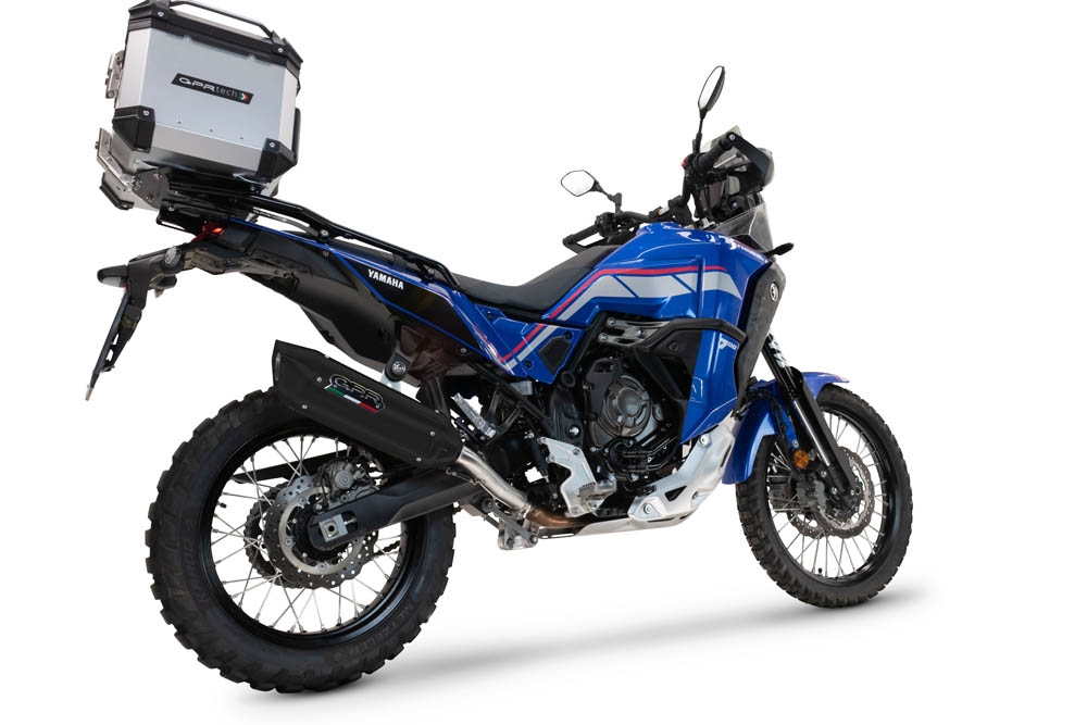 Pot echappement compatible avec Yamaha Tenere 700 2025-2026, Furore-X Titanio Nero, Échappement légal, homologué,silencieux avec db killer amovible et tuyau de liaison spécifique 