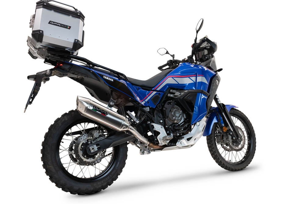 Pot echappement compatible avec Yamaha Tenere 700 2021-2024, Furore-X Acciaio Inox, Échappement légal, homologué,silencieux avec db killer amovible et tuyau de liaison spécifique 