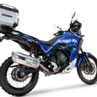 Pot echappement compatible avec Yamaha Tenere 700 2025-2026, Hyper Sonic Inox, Échappement légal, homologué,silencieux avec db killer amovible et tuyau de liaison spécifique 