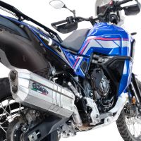 Pot echappement compatible avec Yamaha Tenere 700 2025-2026, Hyper Sonic Inox, Échappement légal, homologué,silencieux avec db killer amovible et tuyau de liaison spécifique 