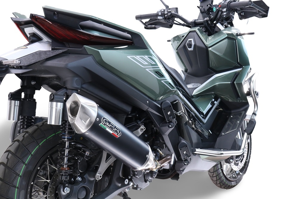 Pot echappement compatible avec Zontes 365E 2024-2026, Furore-X Scooter, Pot echappement racing,silencieux avec db killer et des tuyaux de liaison sans homologation 