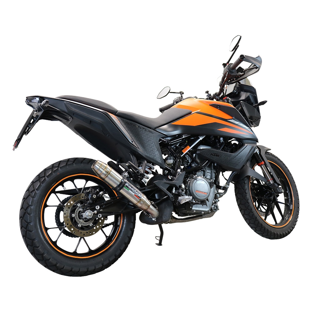 Pot echappement compatible avec Ktm Adventure 250 2020-2024, Deeptone Inox, Échappement légal, homologué,silencieux avec db killer amovible et tuyau de liaison spécifique 