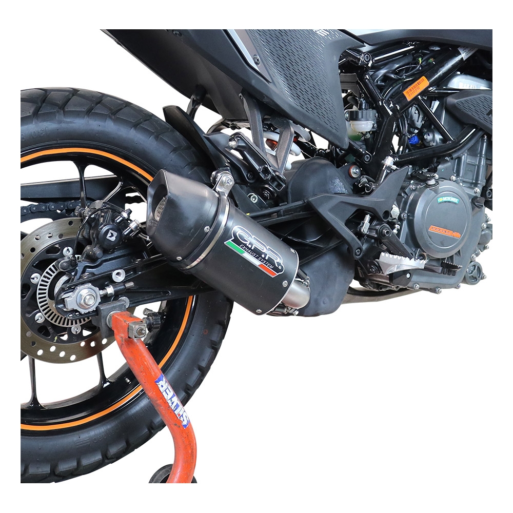 Pot echappement compatible avec Ktm Adventure 390 2020-2020, Furore Nero, Pot échappement racing, avec les tuyaux de liaison et dbkiller, article sans homologation 