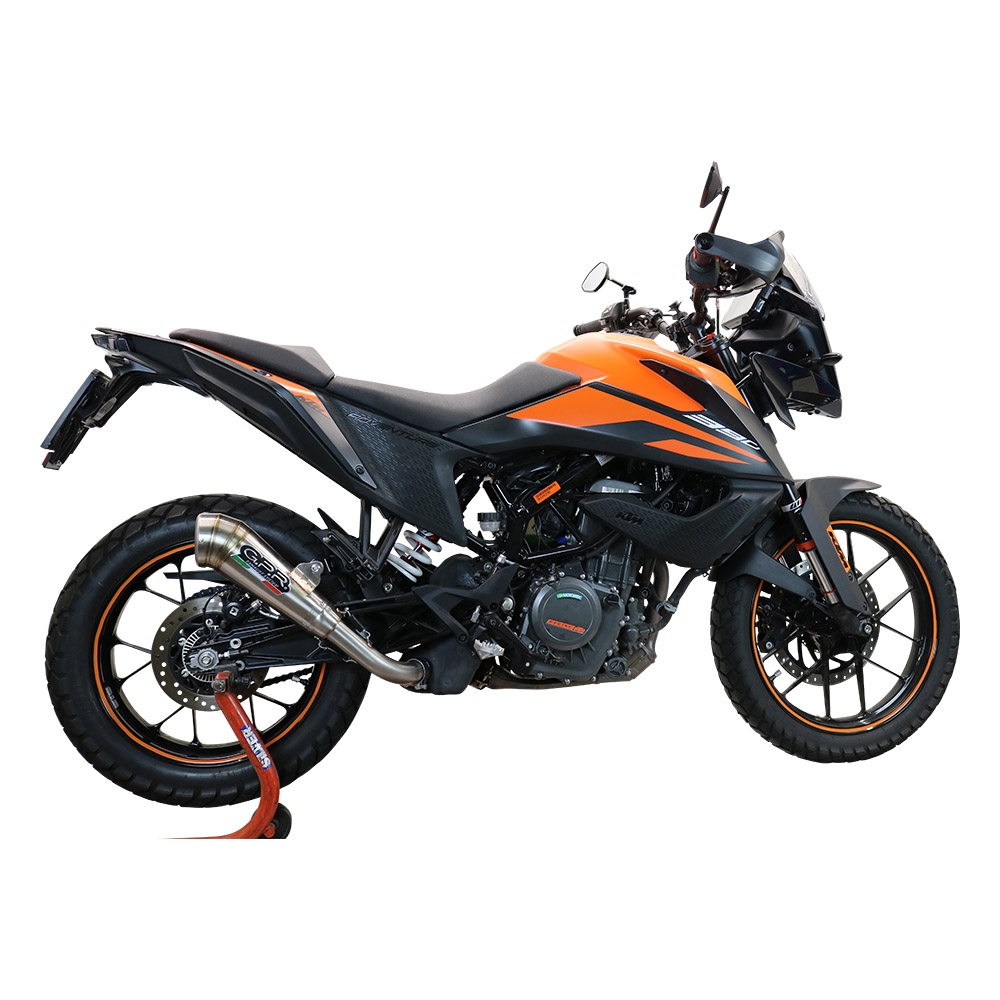 Pot echappement compatible avec Ktm Adventure 390 2020-2020, Powercone Evo, Échappement légal, homologué,silencieux avec db killer amovible et tuyau de liaison spécifique 
