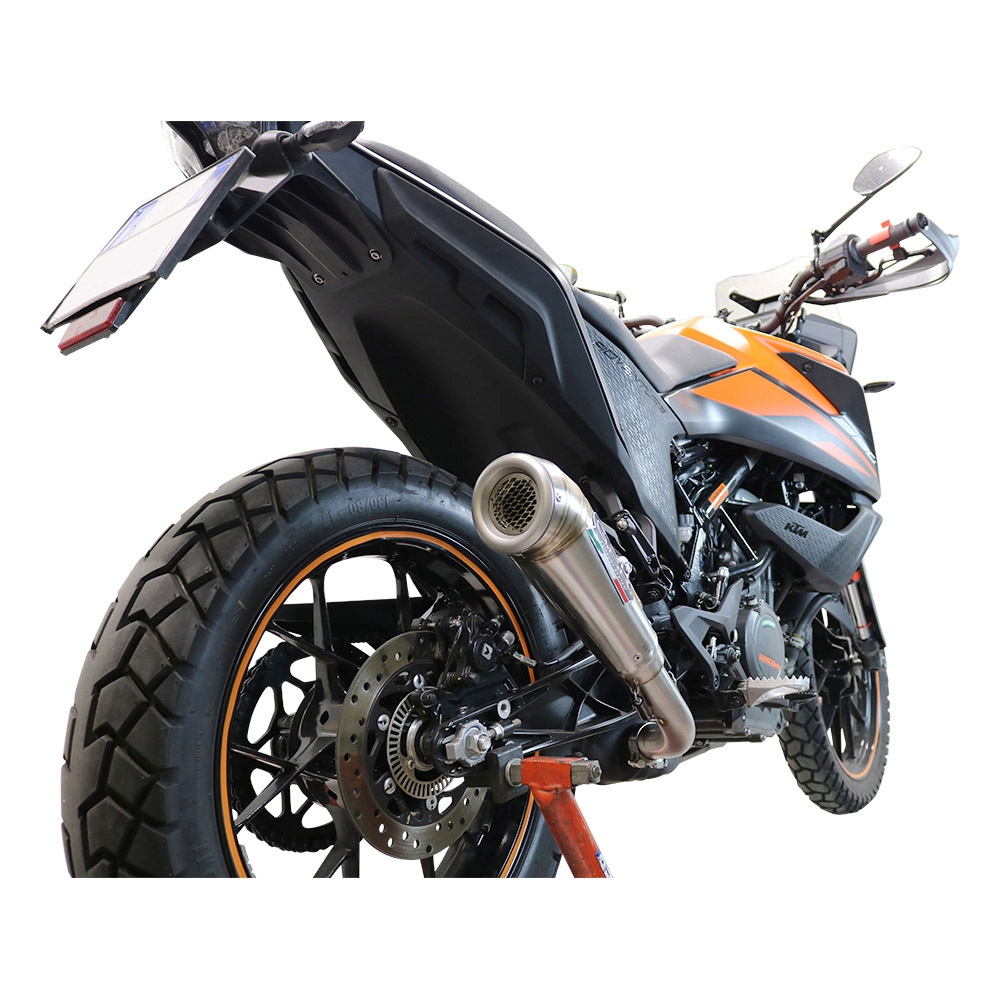Pot echappement compatible avec Ktm Adventure 390 2020-2020, Powercone Evo, Échappement légal, homologué,silencieux avec db killer amovible et tuyau de liaison spécifique 