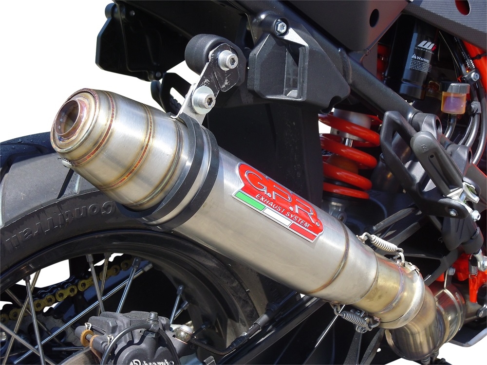 Pot echappement compatible avec Ktm Lc 8 Adventure 1190 2013-2016, Deeptone Inox, Pot échappement racing, avec les tuyaux de liaison, article sans homologation 