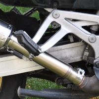 Pot echappement compatible avec Honda Africa Twin NXR - XRV 750 Rd04 1990-1992, Trioval, Échappement légal, homologué,silencieux avec db killer amovible et tuyau de liaison spécifique 
