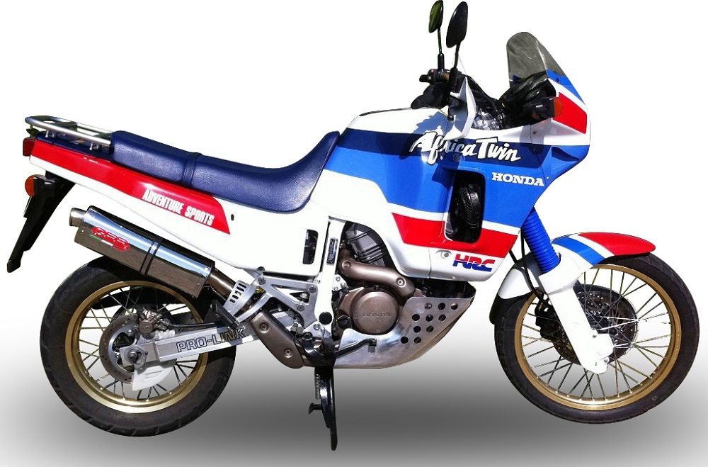 Pot echappement compatible avec Honda Africa Twin NXR - XRV 650 Rd03 1988-1989, Trioval, Échappement légal, homologué,silencieux avec db killer amovible et tuyau de liaison spécifique 