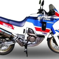 Pot echappement compatible avec Honda Africa Twin NXR - XRV 650 Rd03 1988-1989, Trioval, Échappement légal, homologué,silencieux avec db killer amovible et tuyau de liaison spécifique 