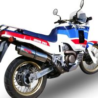 Pot echappement compatible avec Honda Africa Twin NXR - XRV 650 Rd03 1988-1989, Trioval, Échappement légal, homologué,silencieux avec db killer amovible et tuyau de liaison spécifique 