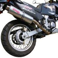 Pot echappement compatible avec Honda Africa Twin XRV 750 RD07 1993-2003, Trioval, Échappement légal, homologué,silencieux avec db killer amovible et tuyau de liaison spécifique 