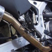 Pot echappement compatible avec Honda Africa Twin XRV 750 RD07 1993-2003, Trioval, Échappement légal, homologué,silencieux avec db killer amovible et tuyau de liaison spécifique 
