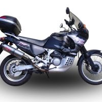 Pot echappement compatible avec Honda Africa Twin XRV 750 RD07 1993-2003, Trioval, Échappement légal, homologué,silencieux avec db killer amovible et tuyau de liaison spécifique 