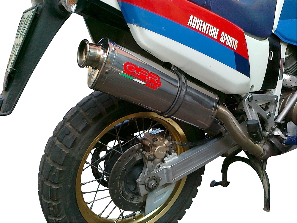 Pot echappement compatible avec Honda Africa Twin NXR - XRV 750 Rd04 1990-1992, Trioval, Échappement légal, homologué,silencieux avec db killer amovible et tuyau de liaison spécifique 