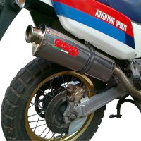 Pot echappement compatible avec Honda Africa Twin NXR - XRV 750 Rd04 1990-1992, Trioval, Échappement légal, homologué,silencieux avec db killer amovible et tuyau de liaison spécifique 