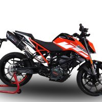 GPR exhaust compatible with  Ktm 125 Duke 2017-2020, Furore Evo4 Nero, Slip-on exhaust including removable db killer, link pipe and catalyst,  EPA-compliant 