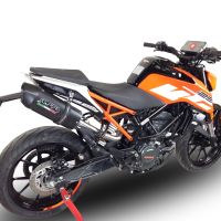 GPR exhaust compatible with  Ktm 125 Duke 2017-2020, Furore Evo4 Nero, Slip-on exhaust including removable db killer, link pipe and catalyst,  EPA-compliant 
