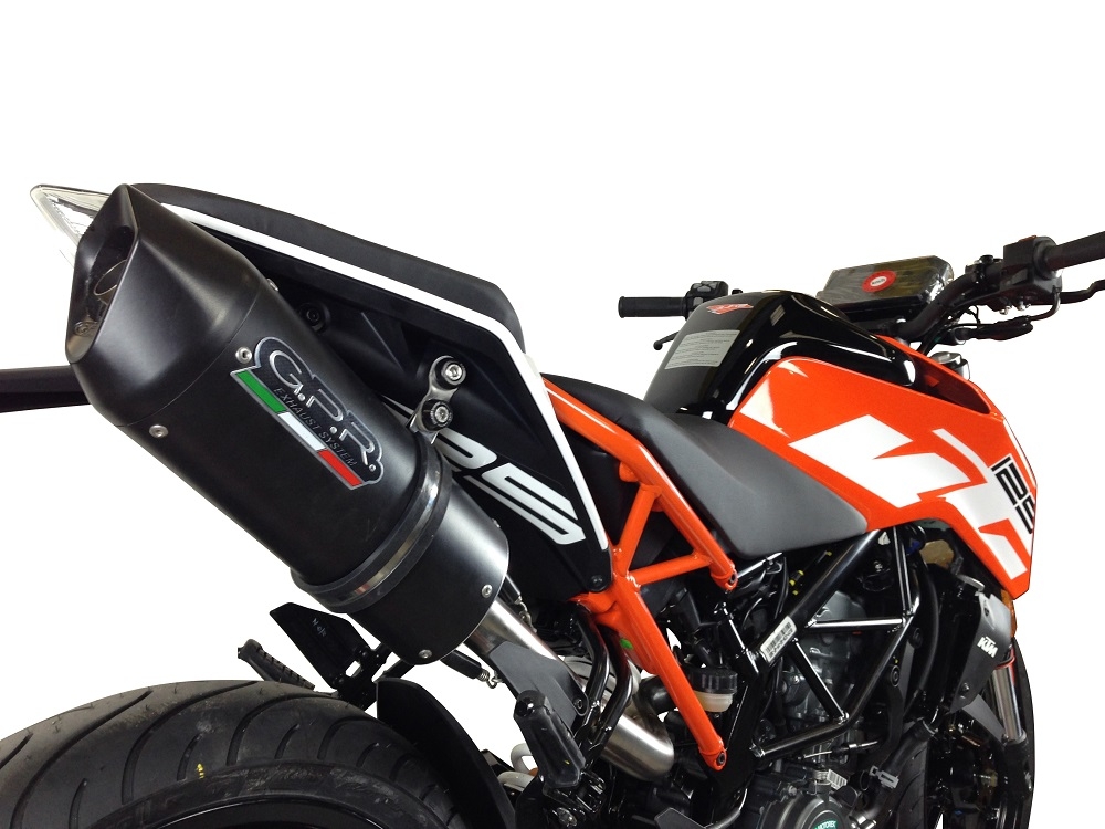 GPR exhaust compatible with  Ktm 125 Duke 2017-2020, Furore Evo4 Nero, Slip-on exhaust including removable db killer, link pipe and catalyst,  EPA-compliant 