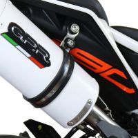 Pot echappement compatible avec Ktm Duke 250 2017-2020, Deeptone Inox, Pot échappement racing, avec les tuyaux de liaison, article sans homologation 