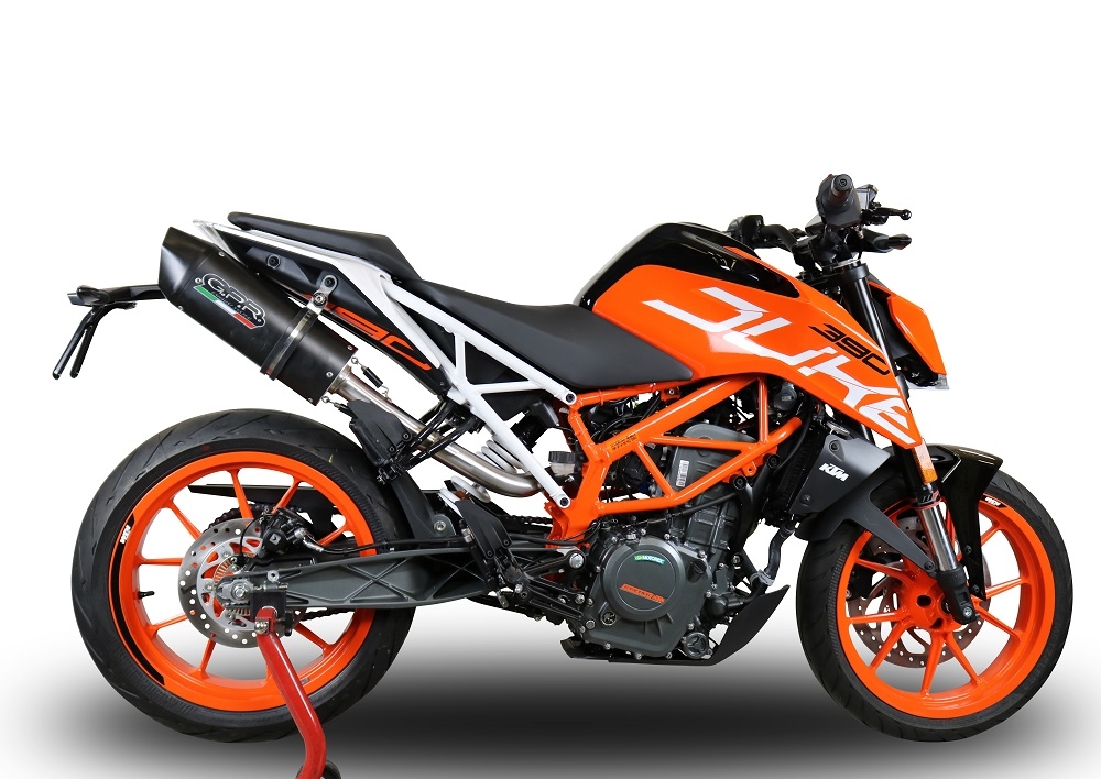 Pot echappement compatible avec Ktm Duke 250 2017-2020, Furore Nero, Pot échappement racing, avec les tuyaux de liaison, article sans homologation 