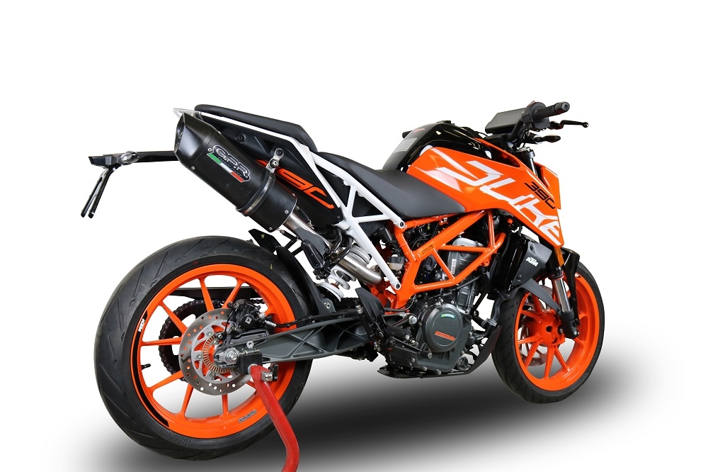 Pot echappement compatible avec Ktm Duke 250 2017-2020, Furore Nero, Pot échappement racing, avec les tuyaux de liaison, article sans homologation 