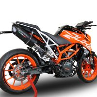 Pot echappement compatible avec Ktm Duke 250 2017-2020, Furore Nero, Pot échappement racing, avec les tuyaux de liaison, article sans homologation 