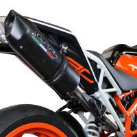 Pot echappement compatible avec Ktm Duke 250 2017-2020, Furore Nero, Pot échappement racing, avec les tuyaux de liaison, article sans homologation 