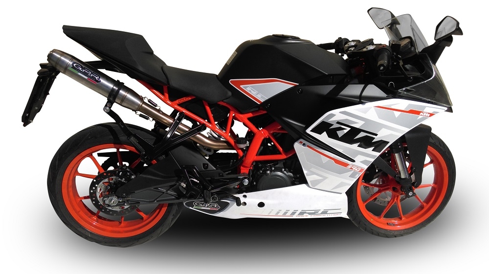 Pot echappement compatible avec Ktm Rc 390 2015-2016, Deeptone Inox, Échappement légal, homologué,silencieux avec db killer amovible et tuyau de liaison spécifique 