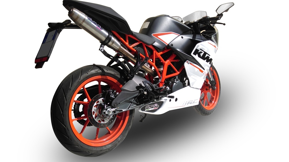 Pot echappement compatible avec Ktm Rc 390 2015-2016, Deeptone Inox, Échappement légal, homologué,silencieux avec db killer amovible et tuyau de liaison spécifique 