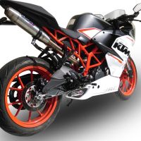 Pot echappement compatible avec Ktm Rc 390 2015-2016, Deeptone Inox, Échappement légal, homologué,silencieux avec db killer amovible et tuyau de liaison spécifique 