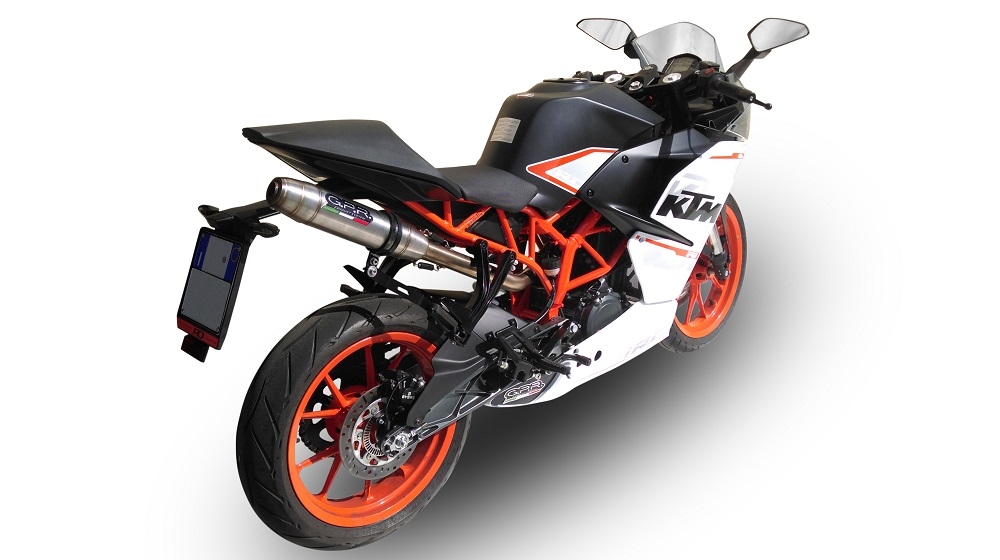 Pot echappement compatible avec Ktm Rc 390 2015-2016, Deeptone Inox, Échappement légal, homologué,silencieux avec db killer amovible et tuyau de liaison spécifique 