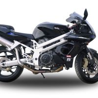 Pot echappement compatible avec Aprilia Sl -Falco 1000 2000-2004, Trioval, Paire de pot d'échappement homologuées, livrées avec db killer amovible et raccords spécifiques 
