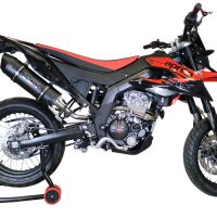 Pot echappement compatible avec Aprilia Sx 125 2018-2020, Furore Evo4 Nero, Échappement légal, homologué,silencieux avec db killer amovible et tuyau de liaison spécifique 