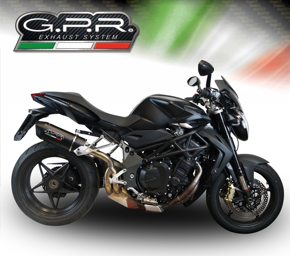 Pot echappement compatible avec Mv Agusta Brutale 920 2010-2011, Furore Nero, Échappement légal, homologué,silencieux avec db killer amovible et tuyau de liaison spécifique 