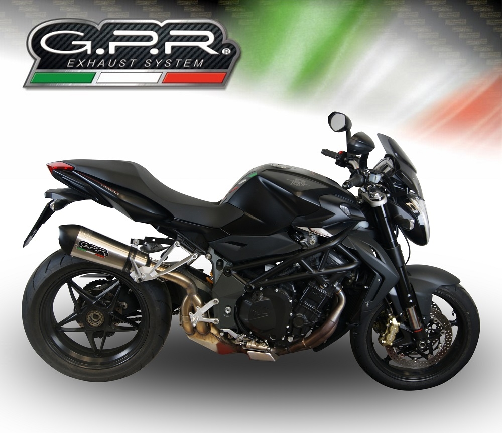 GPR exhaust compatible with  Mv Agusta Brutale 1090 R-RR  2010-2016, New Grand Prix Evo Titanium, Slip-on exhaust including removable db killer and link pipe, EPA-compliant 