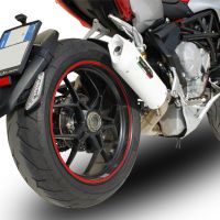 Pot echappement compatible avec Mv Agusta Rivale - Stradale 800 2014-2016, Albus Ceramic, Échappement légal, homologué,silencieux avec db killer amovible et tuyau de liaison spécifique 
