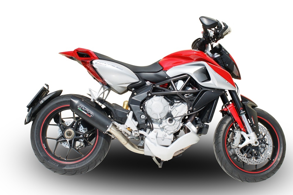 Pot echappement compatible avec Mv Agusta Rivale - Stradale 800 2014-2016, Furore Nero, Échappement légal, homologué,silencieux avec db killer amovible et tuyau de liaison spécifique 