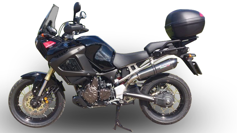 GPR pot echappement compatible avec Yamaha Xt 1200 Z Supertenere 2010-2016, New Grand Prix Evo Poppy, Échappement légal, homologué,silencieux avec db killer amovible et tuyau de liaison spécifique 