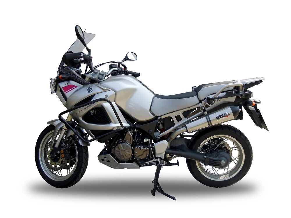 GPR pot echappement compatible avec Yamaha Xt 1200 Z Supertenere 2017-2020, New Grand Prix Evo Titanium, Échappement légal, homologué,silencieux avec db killer amovible et tuyau de liaison spécifique 