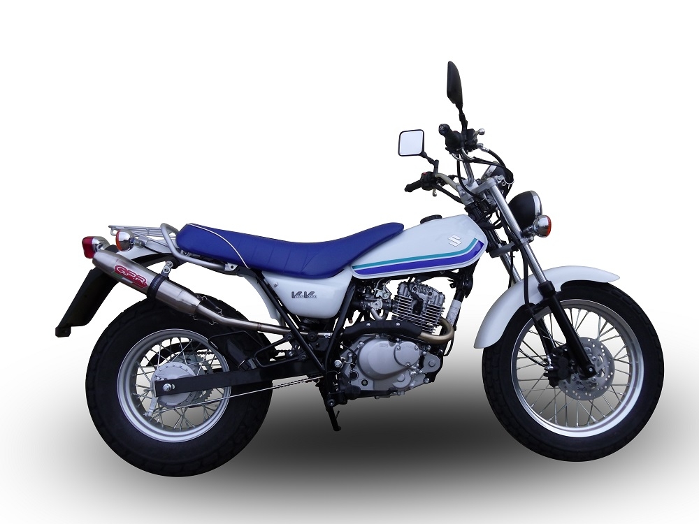 Pot echappement compatible avec Suzuki Rv 125 Van Van 2003-2017, Deeptone Inox, Échappement légal, homologué,silencieux avec db killer amovible et tuyau de liaison spécifique 