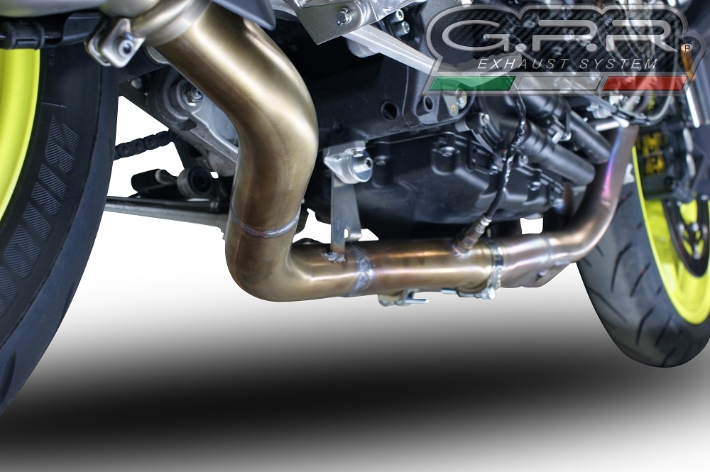 Pot echappement compatible avec Yamaha Mt-10 2016-2024, Furore Nero, Système demi complet ,pot chappement racing,article sans homologation 