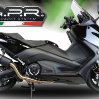Pot echappement compatible avec Yamaha T-Max 560 2020-2021, Furore Nero, Pot échappement complet, non légal pour les pays de l'UE, avec db killer amovible 