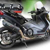 Pot echappement compatible avec Yamaha T-Max 560 2020-2021, Furore Nero, Pot échappement complet, non légal pour les pays de l'UE, avec db killer amovible 
