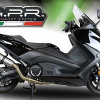 GPR exhaust compatible with  Yamaha T-Max 530 2017-2021, New Grand Prix Evo Titanium, Full system exhaust, including removable db killer 