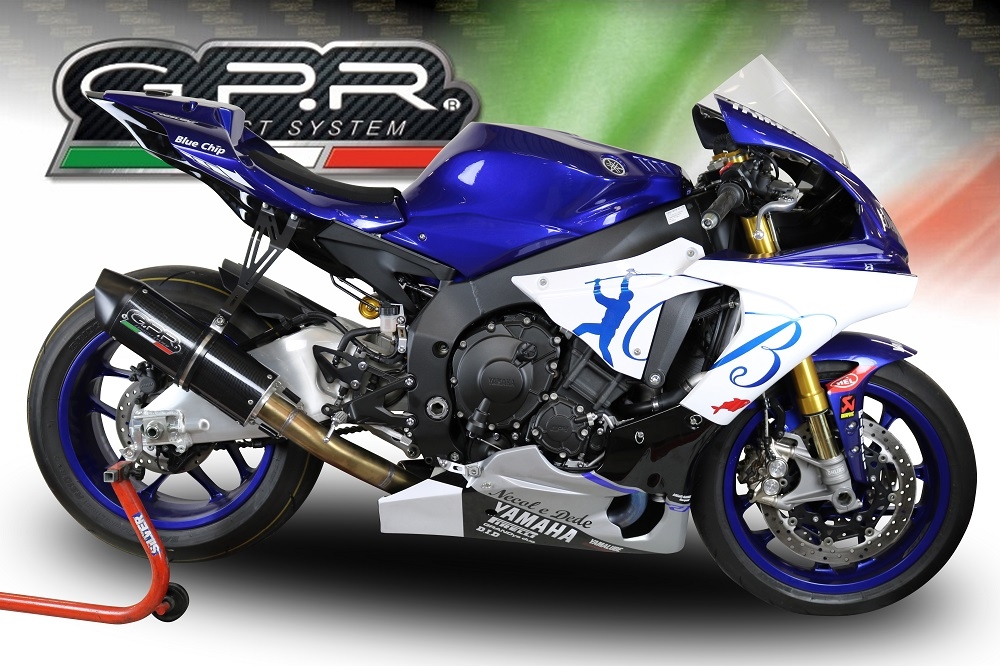 Pot echappement compatible avec Yamaha Yzf R1-R1-M 2017-2019, Furore Nero, Système demi complet ,pot chappement racing,article sans homologation 