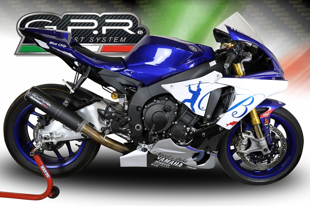 Pot echappement compatible avec Yamaha Yzf R1-R1-M 2020-2025, M3 Black Titanium, Système demi complet ,pot chappement racing,article sans homologation 