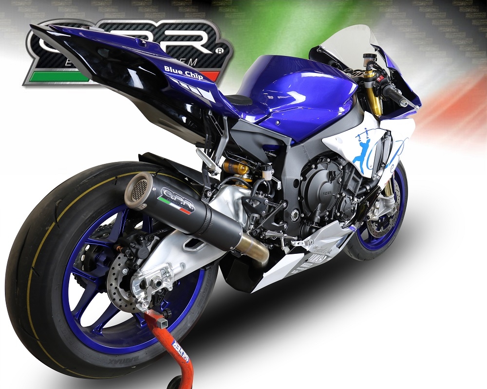 Pot echappement compatible avec Yamaha Yzf R1-R1-M 2020-2025, M3 Black Titanium, Système demi complet ,pot chappement racing,article sans homologation 