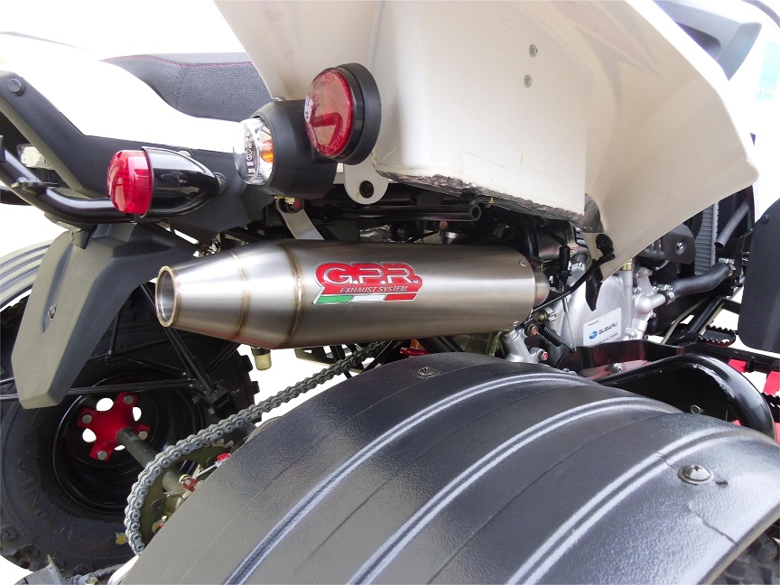 Pot echappement compatible avec Beeline Bestia 3.3 Supermoto -Offroad 2011-2021, Deeptone Atv, Homologué et légal, système d'échappement complet, avec db killer amovible 